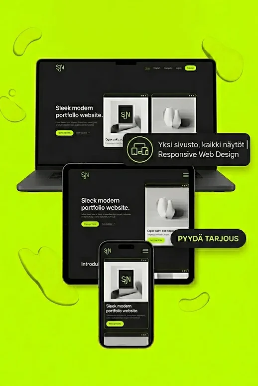 Verkkosivupalvelut-sivun visuaalinen grafiikka